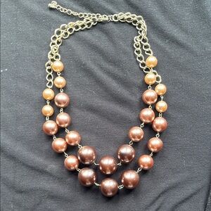 Elegant Gold and Brown Beaded Necklace